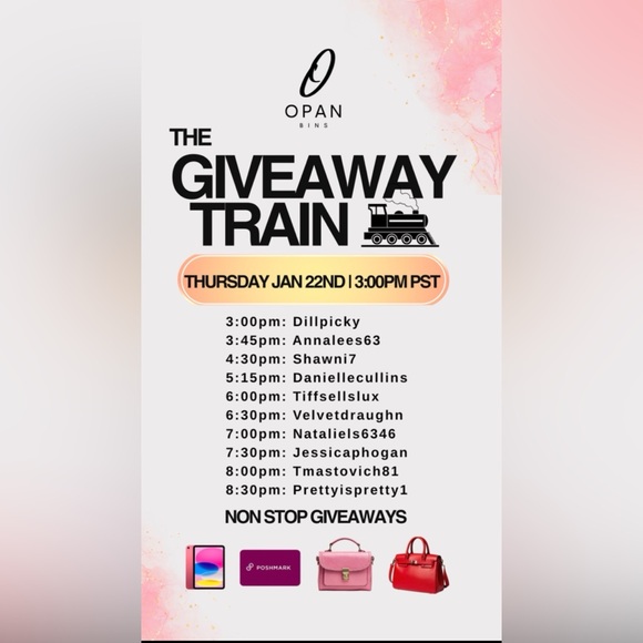 iPad/Designer Bag Givys - Opan Bins Giveaway Train - Picture 5 of 9